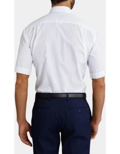 Van Heusen White Poplin Short Sleeve Business Shirt -Cambridge Clothing shop 202266580 3 720x928