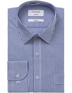 Van Heusen Classic Fit Check Business Long Sleeve Shirt Navy
