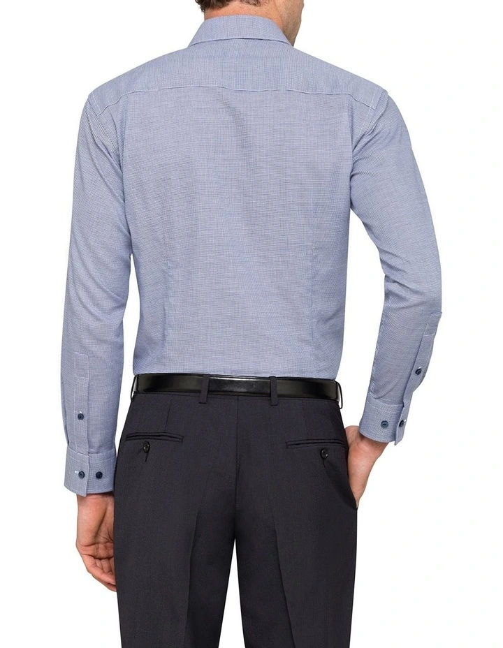 Calvin Klein Navy Check Long Sleeve Business Shirt 5 Calvin Klein Navy Check Long Sleeve Business Shirt - Image 3