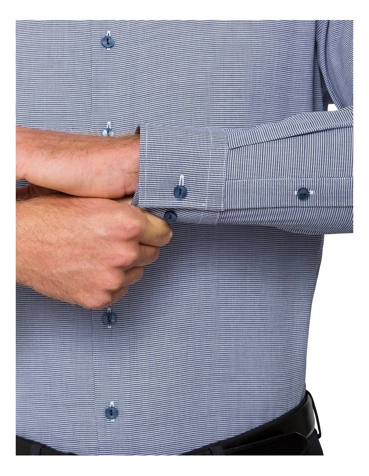 Calvin Klein Navy Check Long Sleeve Business Shirt 8 Calvin Klein Navy Check Long Sleeve Business Shirt - Image 6