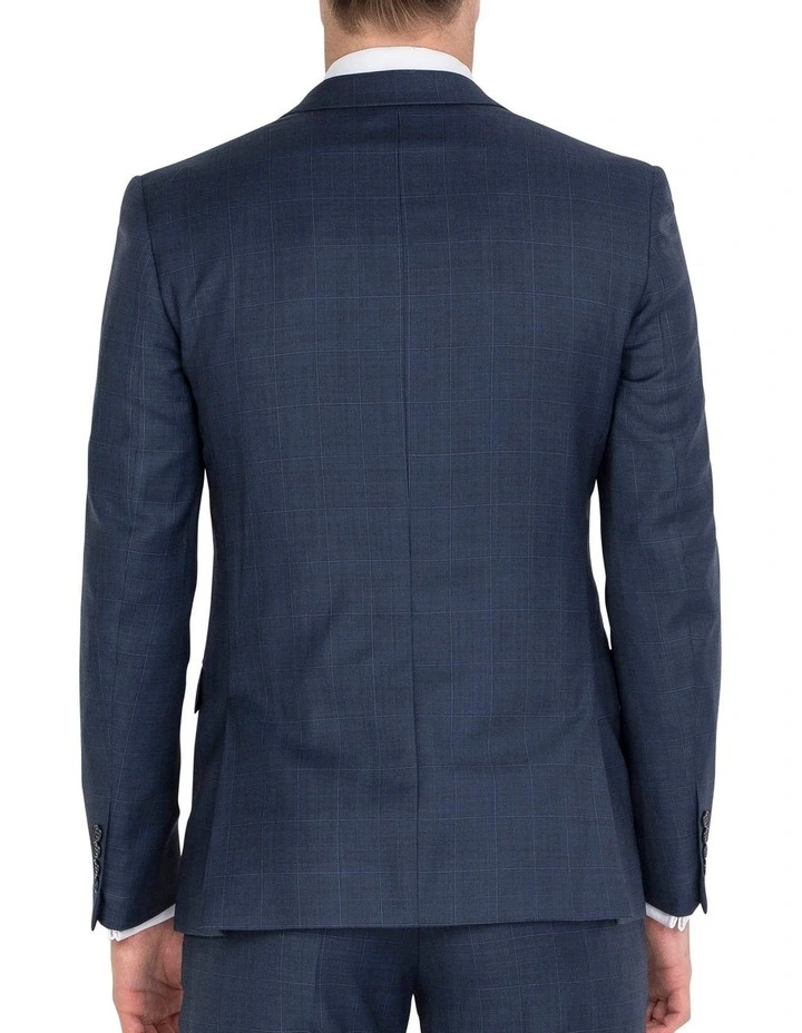 Ferrari Formalwear Unique Soft Blue Tonal Check Jacket Short 4 Ferrari Formalwear Unique Soft Blue Tonal Check Jacket Short - Image 2