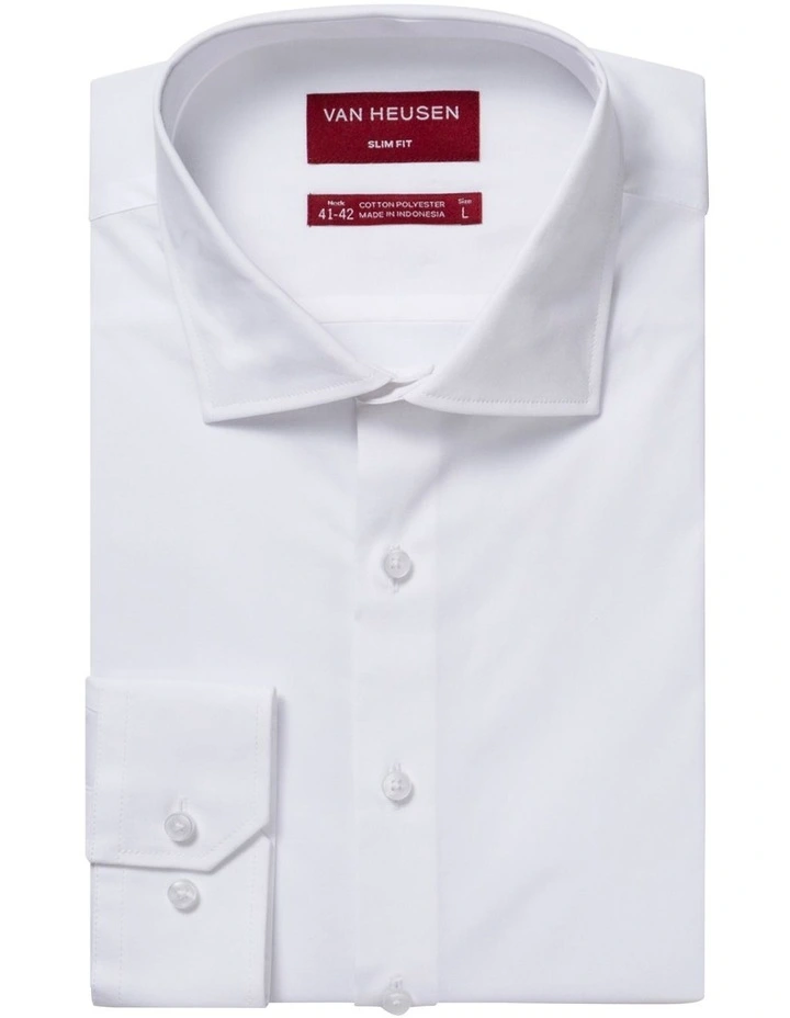 Van Heusen Solid Long Sleeve Business Shirt White 3 Van Heusen Solid Long Sleeve Business Shirt White