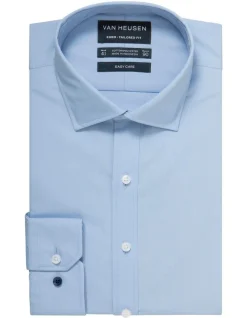 Van Heusen Solid Long Sleeve Business Shirt Blue