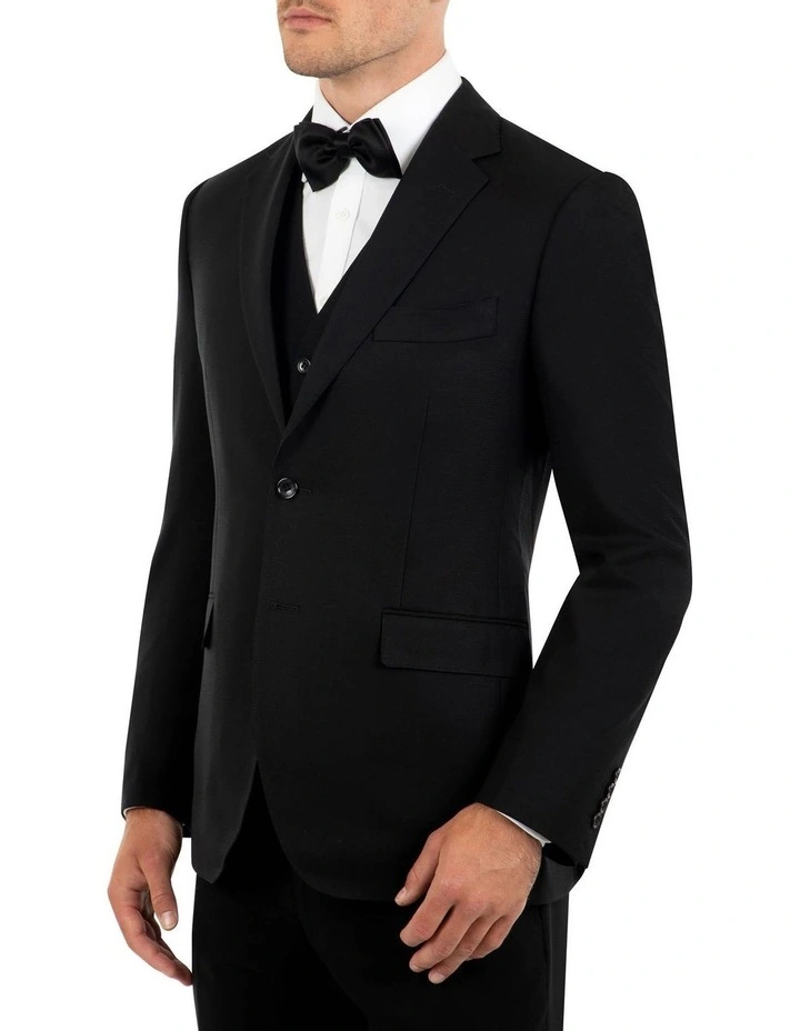 Dom Bagnato Tailored Fit Stefano Black Wool Jacket FCK410 4 Dom Bagnato Tailored Fit Stefano Black Wool Jacket FCK410 - Image 2