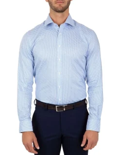 Cambridge Modern Fit Blue Check Carlton Business Shirt FCL246
