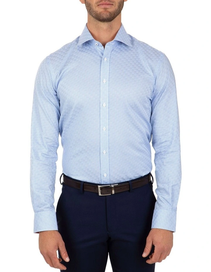 Cambridge Modern Fit Blue Check Carlton Business Shirt FCL246 3 Cambridge Modern Fit Blue Check Carlton Business Shirt FCL246