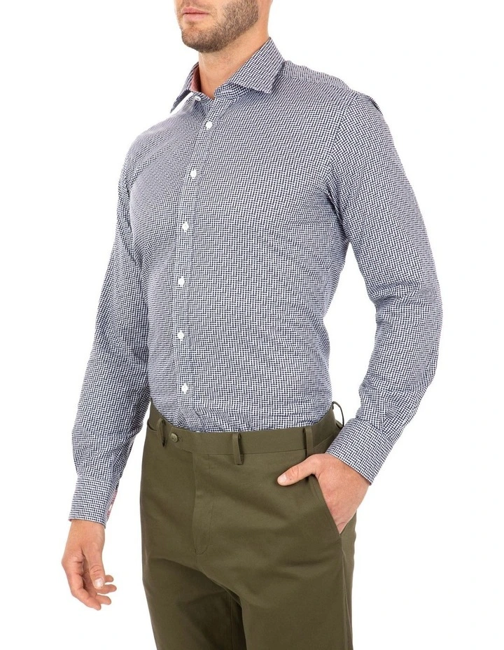 Cambridge Modern Fit Navy Check Carlton Business Shirt FCL246 5 Cambridge Modern Fit Navy Check Carlton Business Shirt FCL246 - Image 3