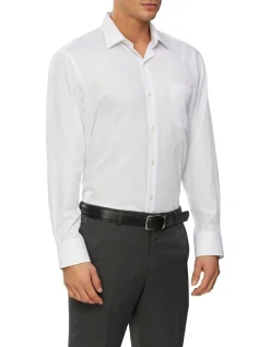 Van Heusen Wash'N'Wear Textured Long Sleeve Business Shirt White