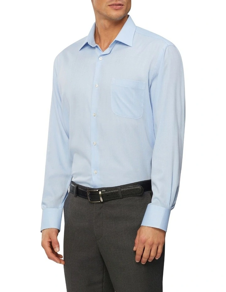 Van Heusen Wash'N'Wear Textured Long Sleeve Business Shirt Blue 3 Van Heusen Wash'N'Wear Textured Long Sleeve Business Shirt Blue