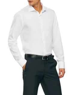 Van Heusen Wash'N'Wear Plain Slim Long Sleeve Business Shirt White