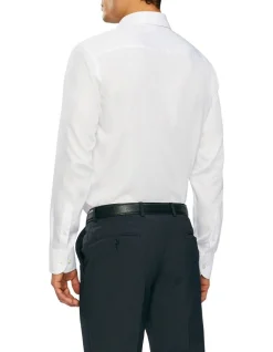 Van Heusen Wash'N'Wear Plain Slim Long Sleeve Business Shirt White -Cambridge Clothing shop 833135140 3 720x928