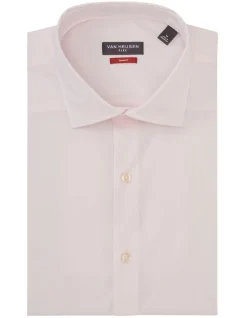 Van Heusen Plain Cotton Stretch Long Sleeve Business Shirt Pink -Cambridge Clothing shop 840306790 3 720x928