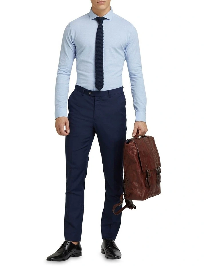 Oxford Pique Knitted Shirt In Sky 7 Oxford Pique Knitted Shirt In Sky - Image 5