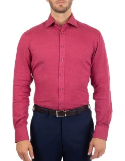 Dom Bagnato Tailored Fit Giorgio Pink Linen Shirt
