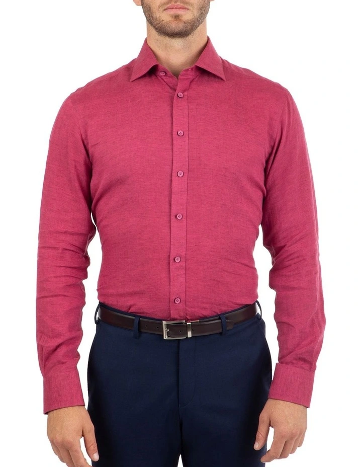 Dom Bagnato Tailored Fit Giorgio Pink Linen Shirt 3 Dom Bagnato Tailored Fit Giorgio Pink Linen Shirt