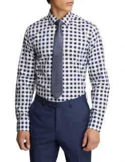 Oxford Beckton Checked Luxury Shirt In Navy