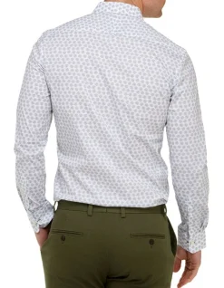 Brooksfield Leaf Print Reg Fit Business Shirt -Cambridge Clothing shop 872854480 3 720x928