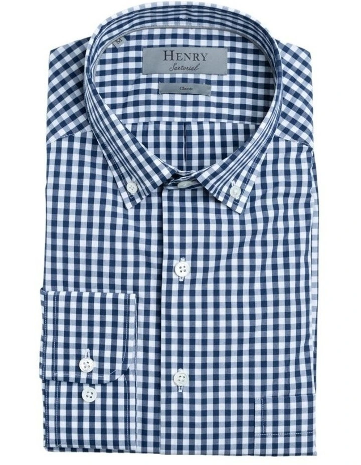 Henry Sartorial Check Shirt Navy 8 Henry Sartorial Check Shirt Navy - Image 6