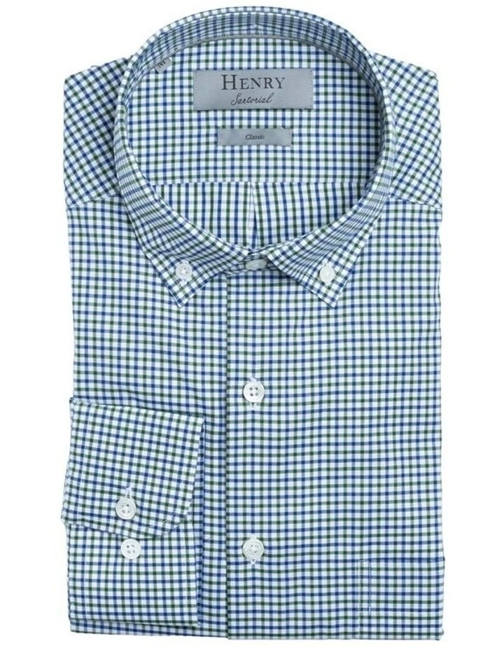 Henry Sartorial Gingham Shirt Green Navy 9 Henry Sartorial Gingham Shirt Green Navy - Image 7