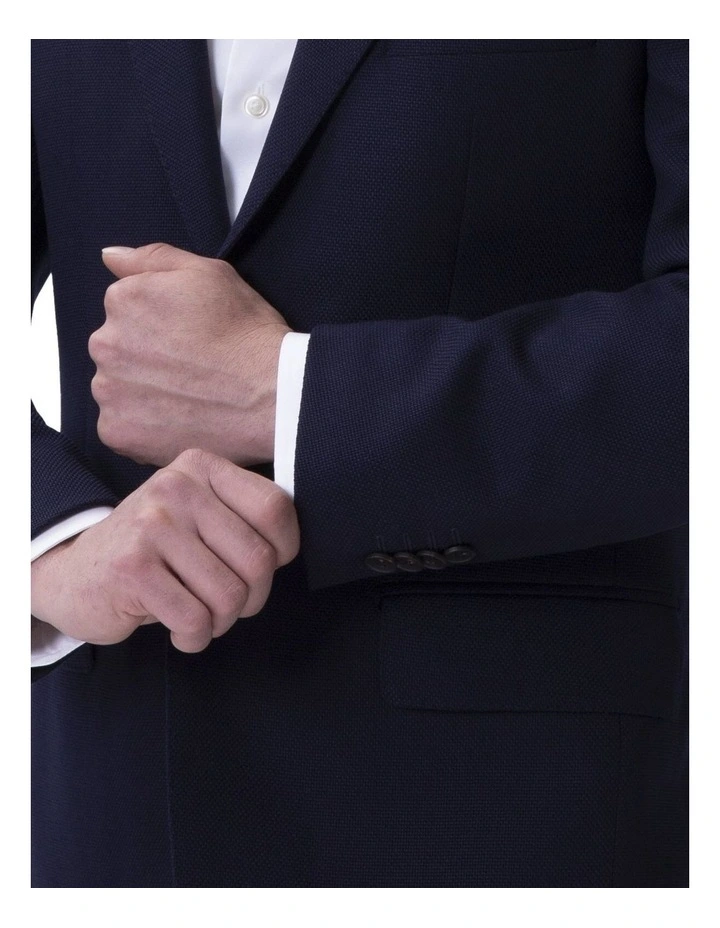 Henry Sartorial London Notch Lapel High Twist Travel Blazer Indigo 7 Henry Sartorial London Notch Lapel High Twist Travel Blazer Indigo - Image 5