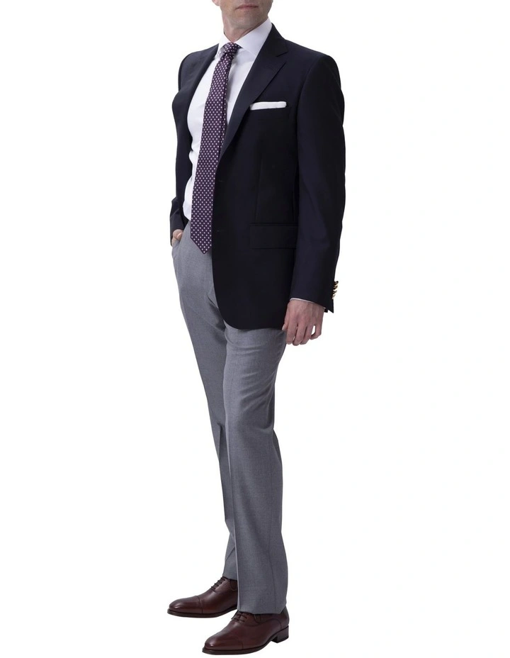 Henry Sartorial Milan Notch Lapel Zegna Travel Fabric SB2B Blazer Navy 4 Henry Sartorial Milan Notch Lapel Zegna Travel Fabric SB2B Blazer Navy - Image 2