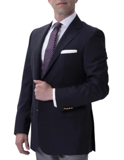 Henry Sartorial Milan Notch Lapel Zegna Travel Fabric SB2B Blazer Navy 9 Henry Sartorial Milan Notch Lapel Zegna Travel Fabric SB2B Blazer Navy -Cambridge Clothing shop 883573930 883540630 3 720x928