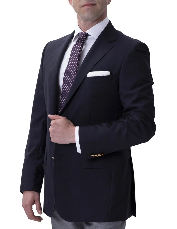 Henry Sartorial Milan Notch Lapel Zegna Travel Fabric SB2B Blazer Navy 5 Henry Sartorial Milan Notch Lapel Zegna Travel Fabric SB2B Blazer Navy - Image 3