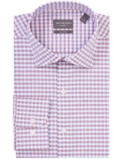 Van Heusen Slim Long Sleeve 2 Colour Small Check Long Sleeve Shirt -Cambridge Clothing shop 887081950 3 720x928