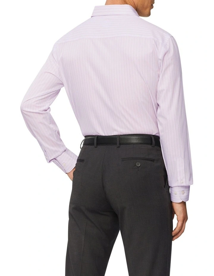 Van Heusen Slim Long Sleeve Wide Stripe Business Shirt Purist Lilac 4 Van Heusen Slim Long Sleeve Wide Stripe Business Shirt Purist Lilac - Image 2