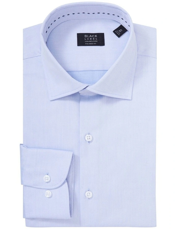 Van Heusen Black Label Tailored Long Sleeve Plain Twill Business Shirt Sky 5 Van Heusen Black Label Tailored Long Sleeve Plain Twill Business Shirt Sky - Image 3