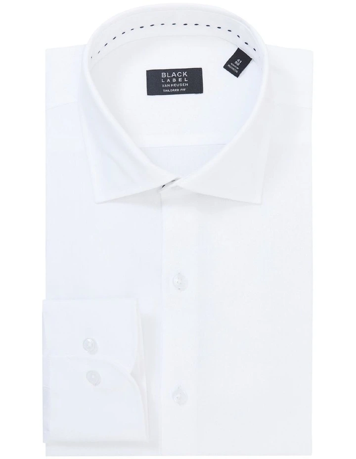 Van Heusen Black Label Tailored Long Sleeve Plain Herringbone Business Shirt White 6 Van Heusen Black Label Tailored Long Sleeve Plain Herringbone Business Shirt White - Image 4