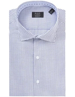 Van Heusen Black Label Tailored Long Sleeve Large Check Business Shirt Navy