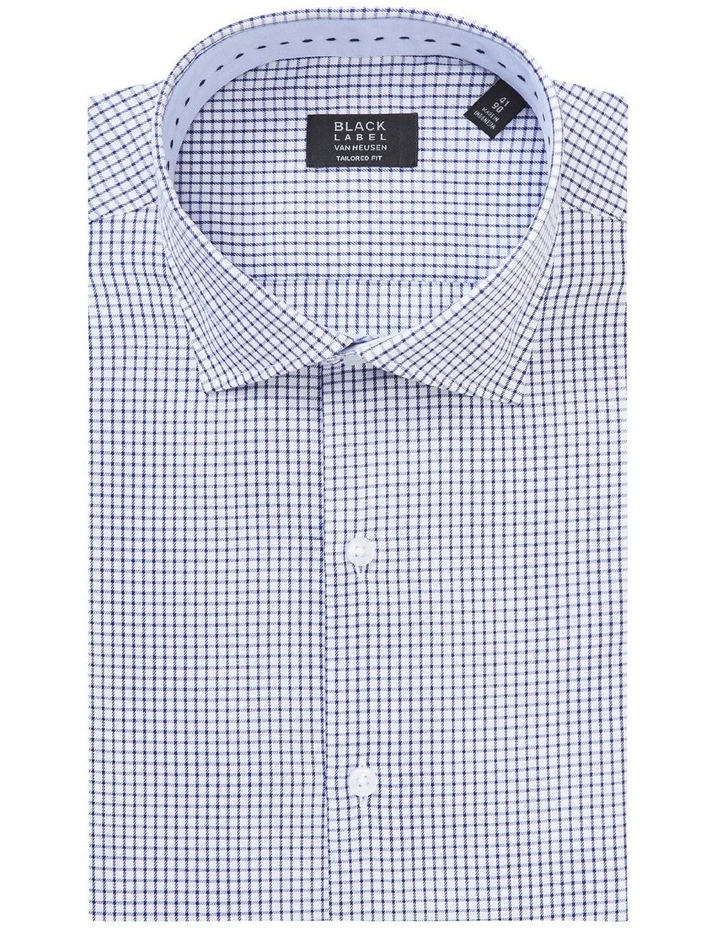 Van Heusen Black Label Tailored Long Sleeve Large Check Business Shirt Navy 3 Van Heusen Black Label Tailored Long Sleeve Large Check Business Shirt Navy