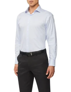 Van Heusen Black Label Tailored Long Sleeve Large Check Business Shirt Sky