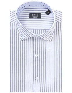 Van Heusen Black Label Tailored Long Sleeve Fine Stripe Business Shirt Dark Navy