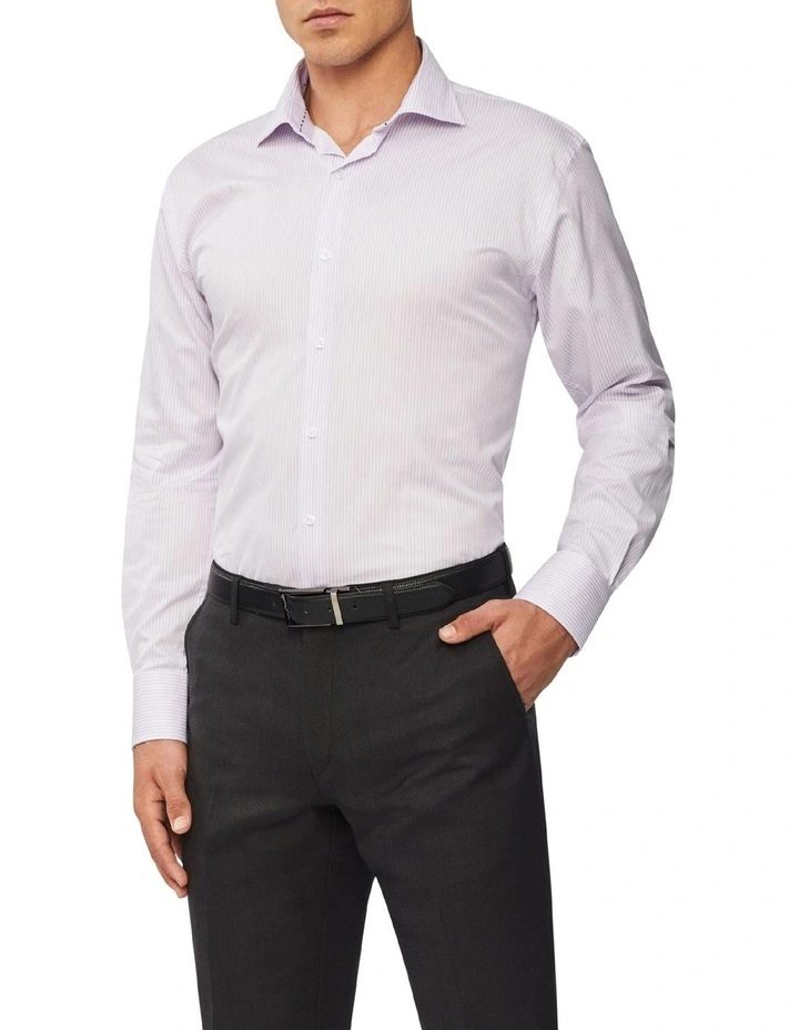 Van Heusen Black Label Tailored Long Sleeve Mid Stripe Business Shirt Lilac 3 Van Heusen Black Label Tailored Long Sleeve Mid Stripe Business Shirt Lilac