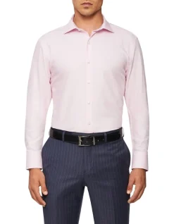 Van Heusen Black Label Slim Long Sleeve Plain Jumbo Twill Business Shirt Dusty Pink
