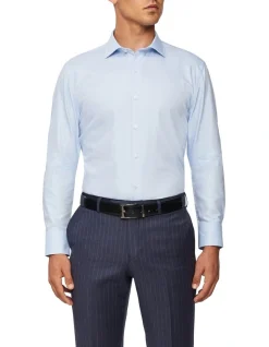 Van Heusen Black Label Slim Long Sleeve Plain Jumbo Twill Business Shirt Sky