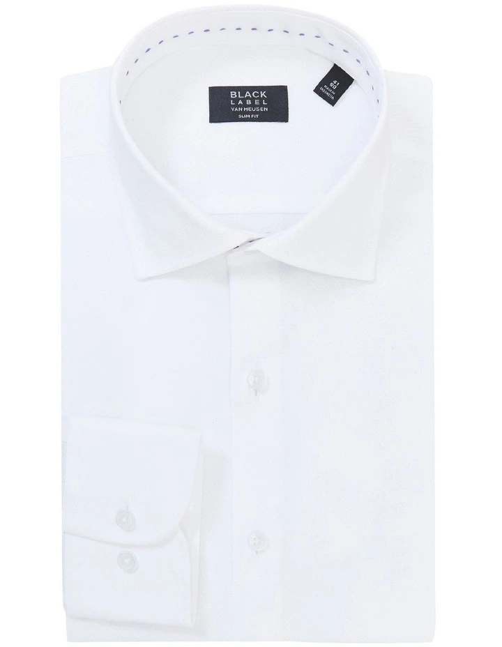 Van Heusen Black Label Slim Long Sleeve Plain Dobby Business Shirt White 6 Van Heusen Black Label Slim Long Sleeve Plain Dobby Business Shirt White - Image 4