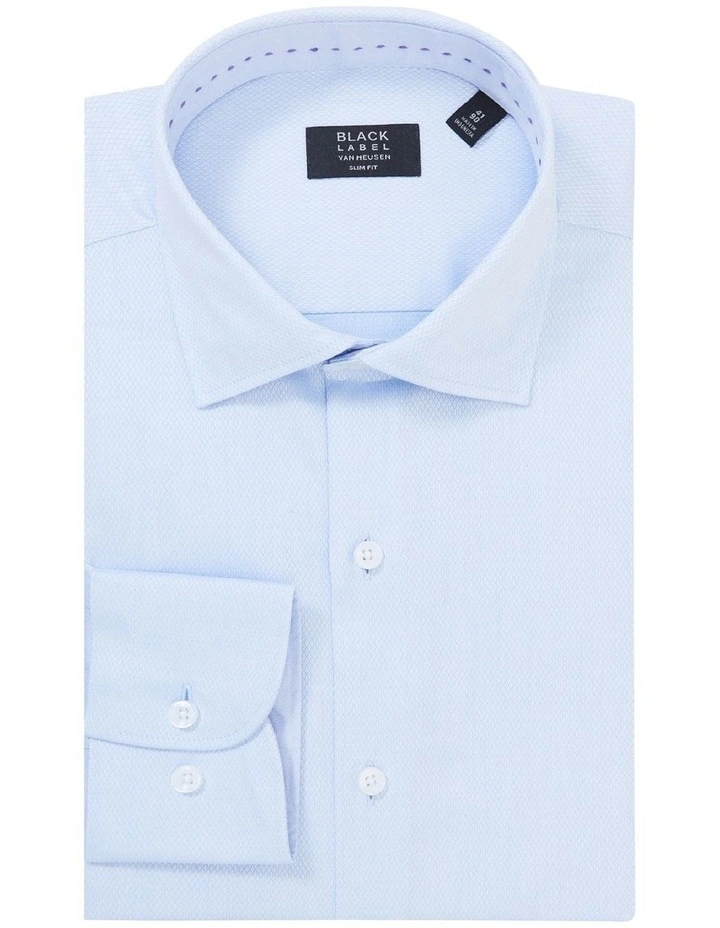 Van Heusen Black Label Slim Long Sleeve Plain Dobby Business Shirt Sky 6 Van Heusen Black Label Slim Long Sleeve Plain Dobby Business Shirt Sky - Image 4