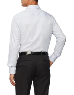 Van Heusen Black Label Slim Long Sleeve Wide Stripe Business Shirt Sky -Cambridge Clothing shop 887084290 3 720x928