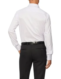 Van Heusen Black Label Slim Long Sleeve Wide Stripe Business Shirt Lilac -Cambridge Clothing shop 887084380 3 720x928