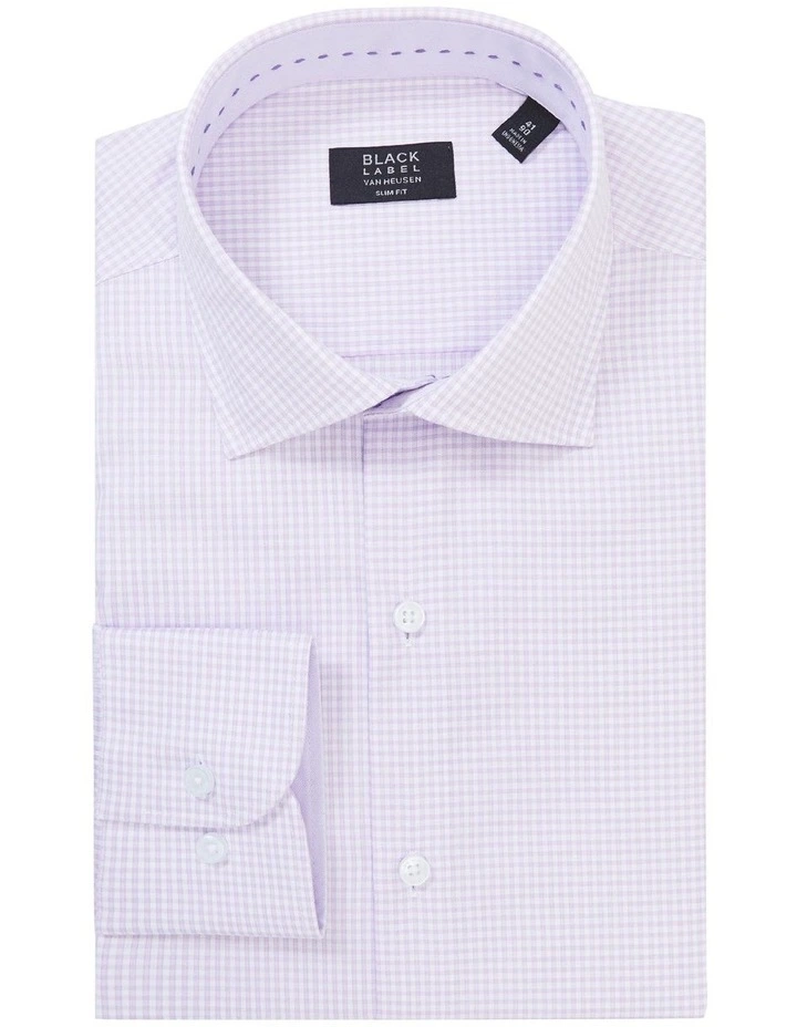 Van Heusen Black Label Slim Long Sleeve Mid Check Business Shirt Lilac 6 Van Heusen Black Label Slim Long Sleeve Mid Check Business Shirt Lilac - Image 4