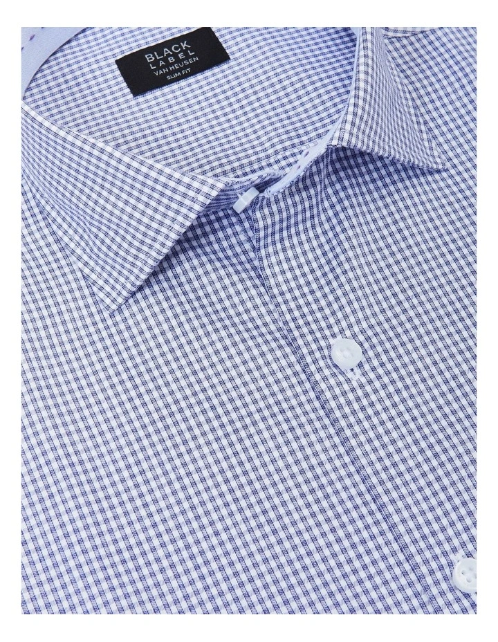 Van Heusen Black Label Slim Long Sleeve Houndstooth Business Shirt Navy 4 Van Heusen Black Label Slim Long Sleeve Houndstooth Business Shirt Navy - Image 2
