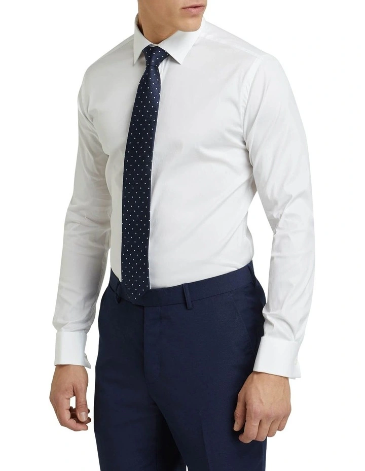 Oxford White French Cuff Stretch Travel Shirt In White 6 Oxford White French Cuff Stretch Travel Shirt In White - Image 4