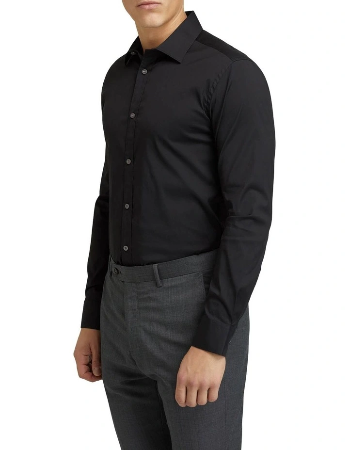 Oxford Black Stretch Travel Shirt In Black 4 Oxford Black Stretch Travel Shirt In Black - Image 2