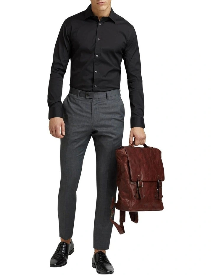 Oxford Black Stretch Travel Shirt In Black 7 Oxford Black Stretch Travel Shirt In Black - Image 5