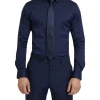 Oxford Navy Stretch Travel Shirt In Navy -Cambridge Clothing shop 890751430 1 720x928