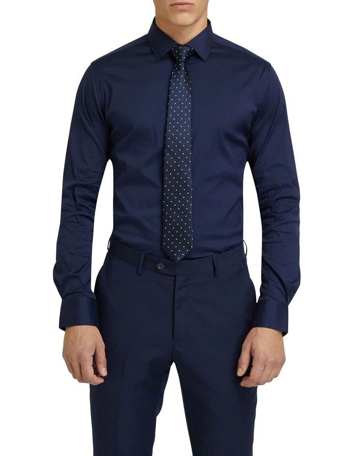 Oxford Navy Stretch Travel Shirt In Navy 3 Oxford Navy Stretch Travel Shirt In Navy