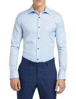 Oxford Stretch Travel Shirt In Blue